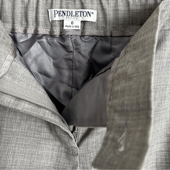 Pendleton Grey Wool Blend Straight Leg Trousers Office Minimal Neutral 6 Petite - Picture 5 of 8